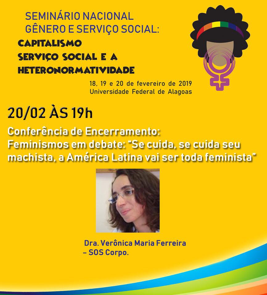 Encerra hoje o Seminário Nacional sobre Gênero e Serviço Social