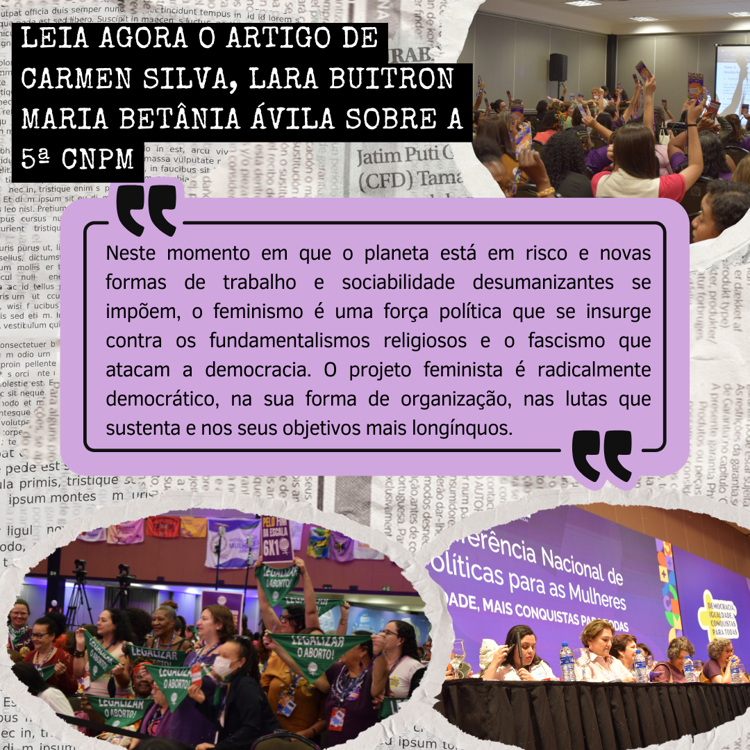 SOS Corpo lança artigo sobre a 5ª Conferência Nacional de Política para as Mulheres