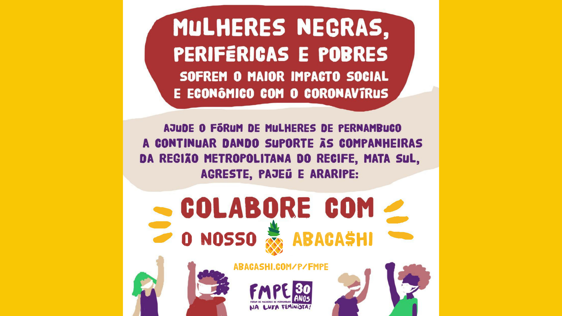 Fórum de Mulheres de Pernambuco arrecada recursos para Rede de Solidariedade às mulheres