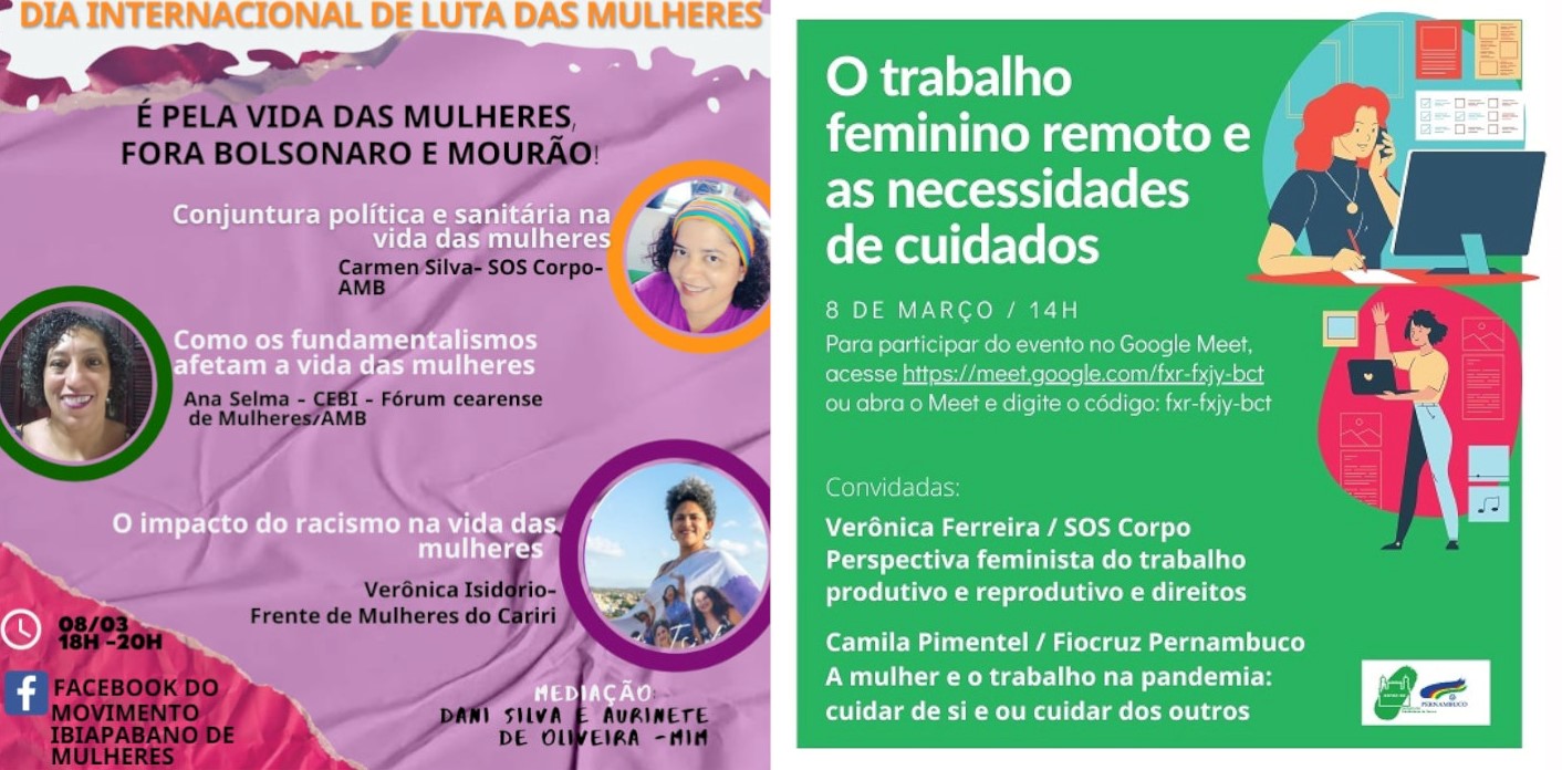SOS CORPO participa de debates neste 8M de Luta das Mulheres!