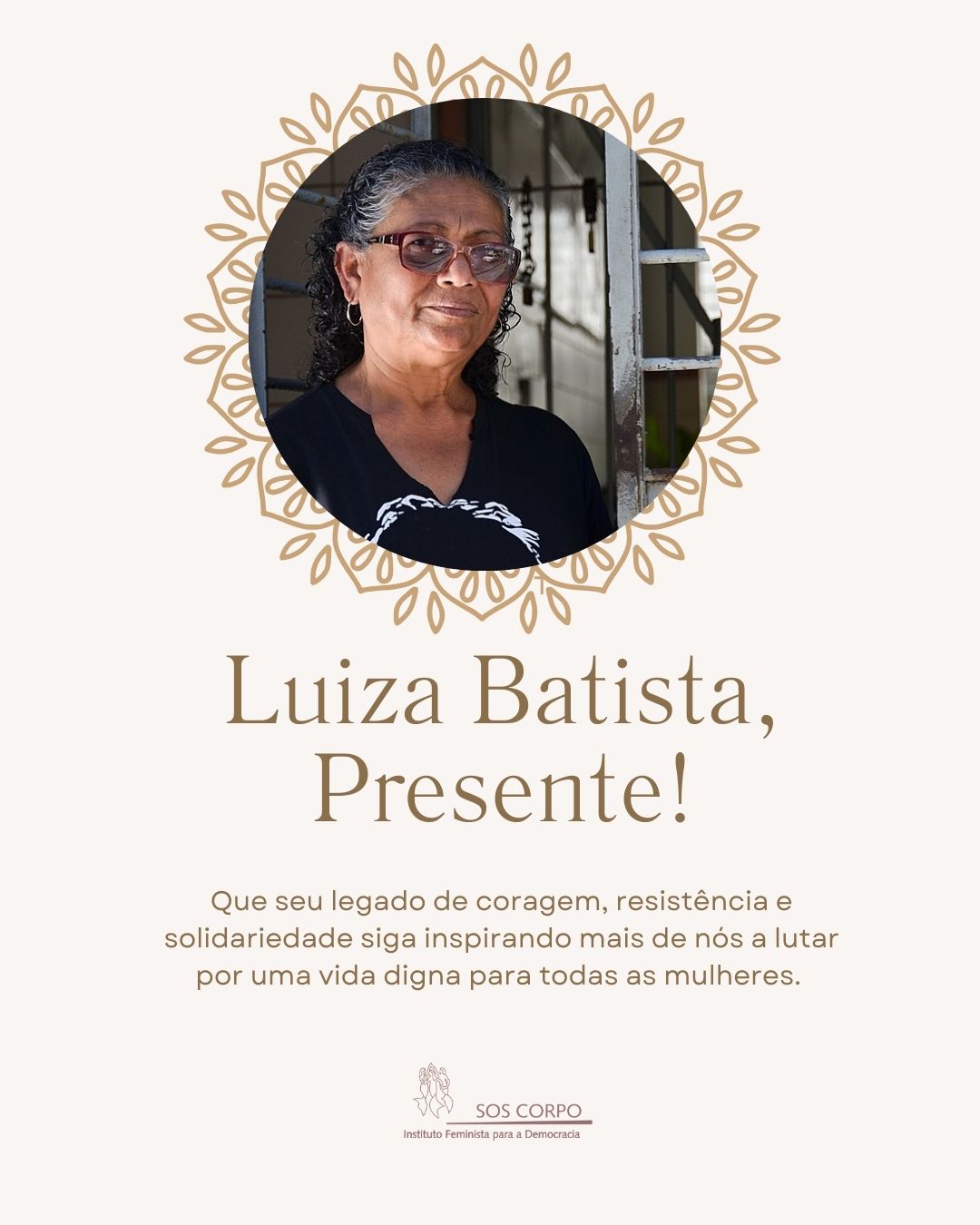 Nota de Pesar: Luiza Batista, Presente!