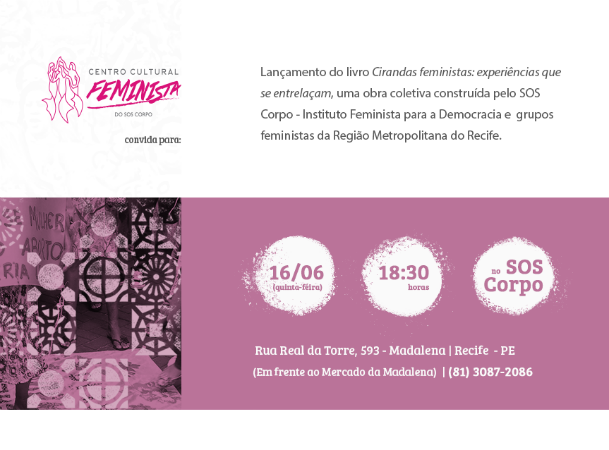 16/06/2016, às 18h30: Lançamento do livro Cirandas Feministas