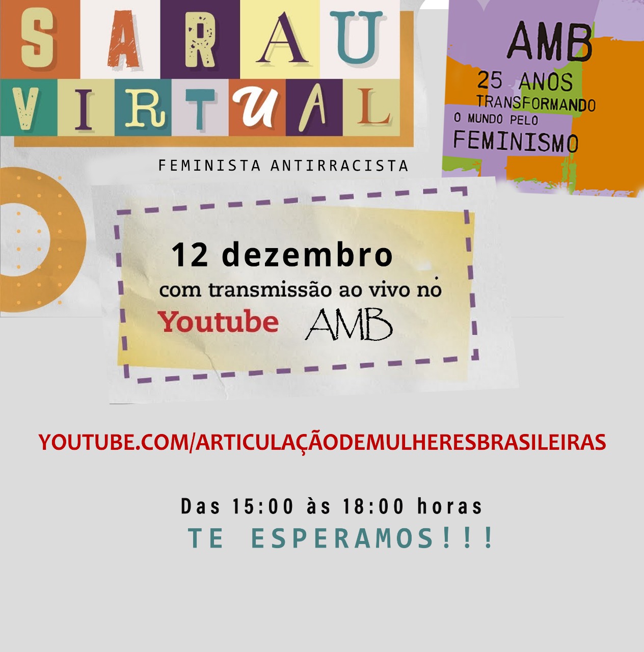 Articulação de Mulheres Brasileiras celebra 25 anos com Sarau Feminista Antirracista neste sábado