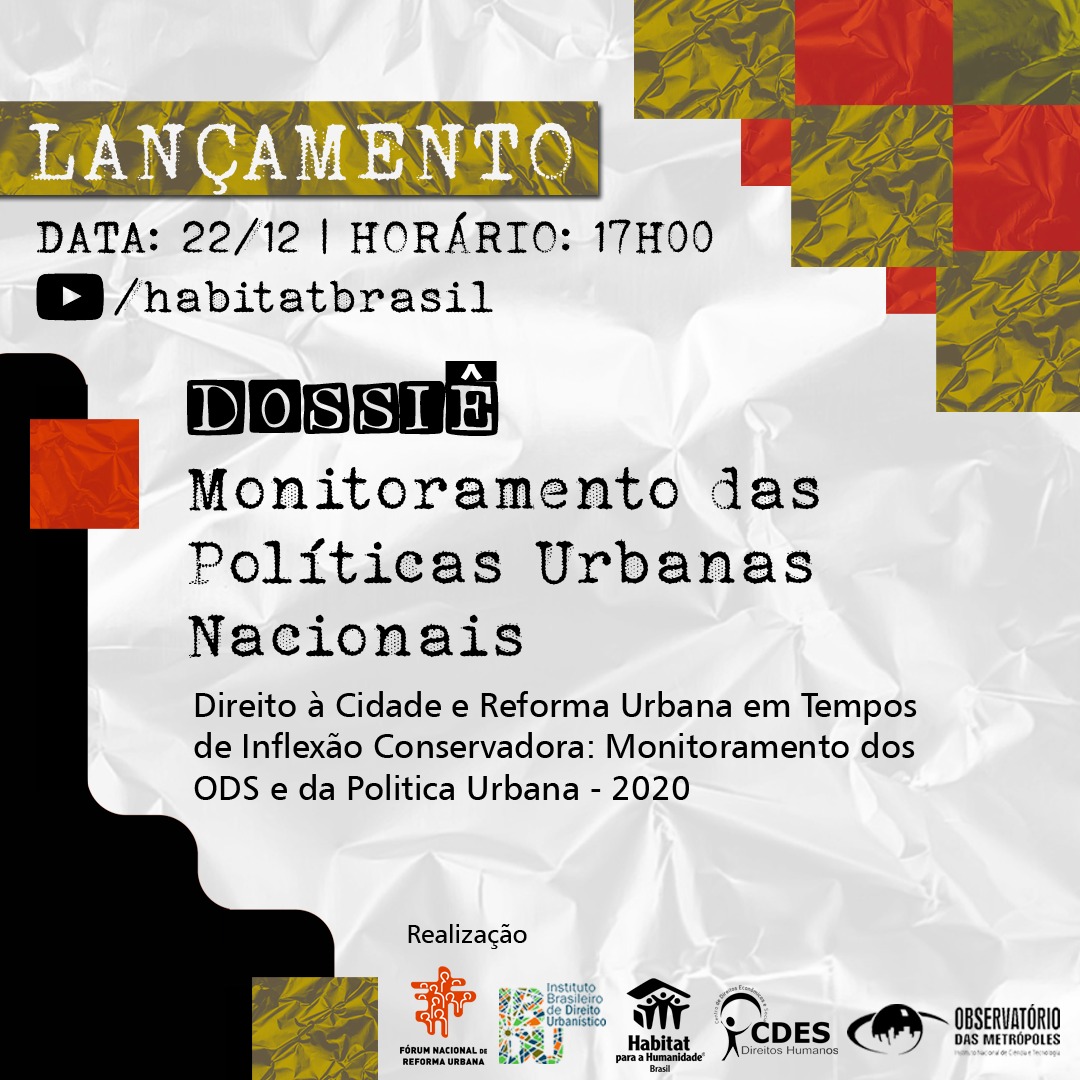 Dossiê sobre Monitoramento de Políticas Urbanas Nacionais será lançado dia 22
