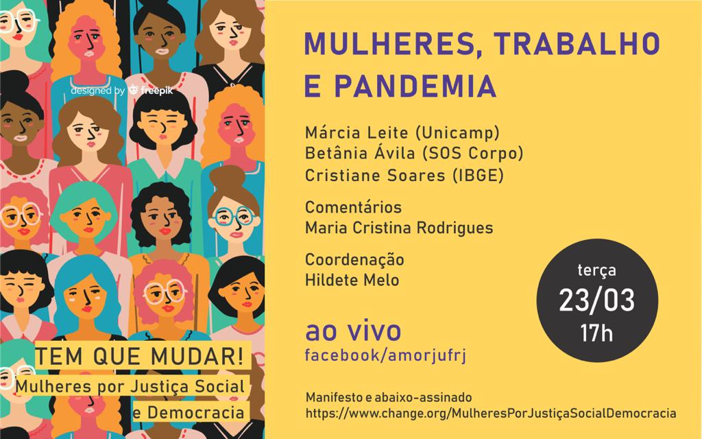 Mulheres, Trabalho e Pandemia é tema de debate ao vivo