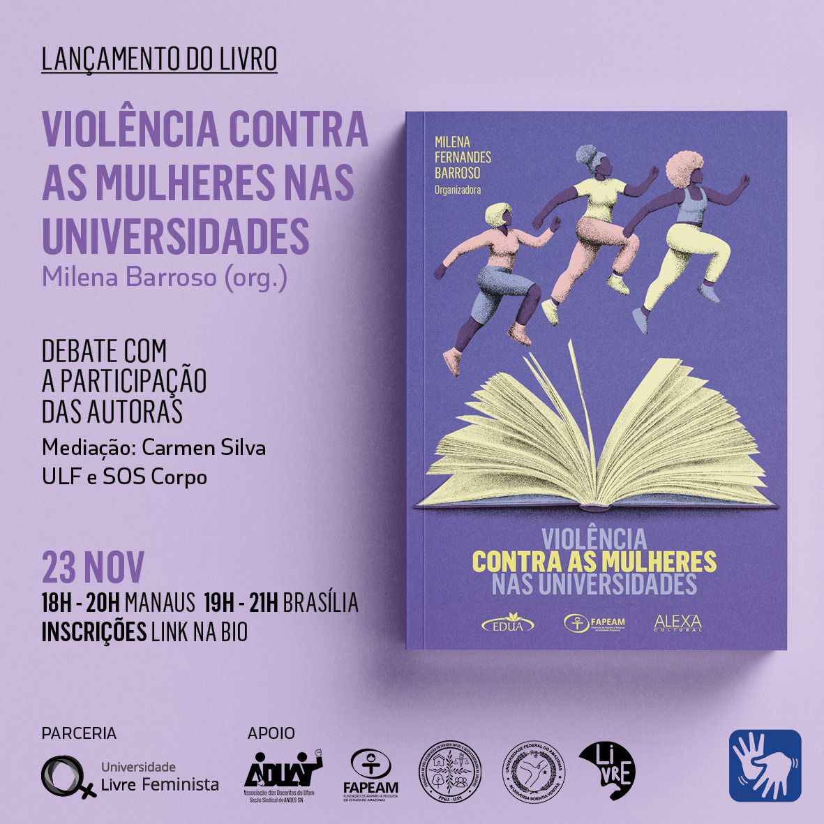 Livro sobre violência contra as mulheres nas universidades será lançado na terça, 23