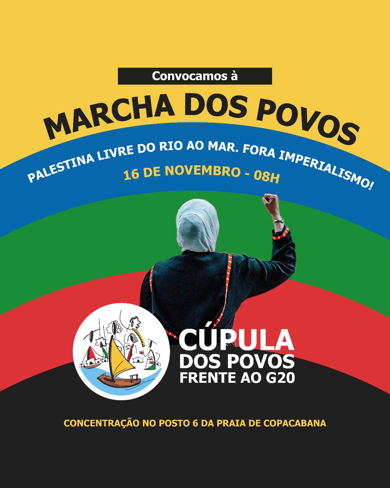 Organizações e movimentos populares realizam marcha durante o G20