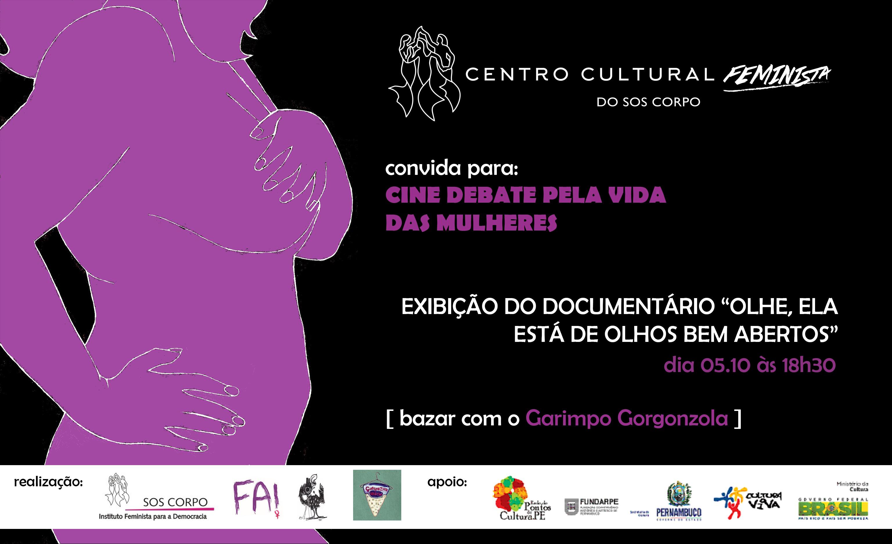 05/10/15, às 18h30: Cine Debate Pela Vida das Mulheres