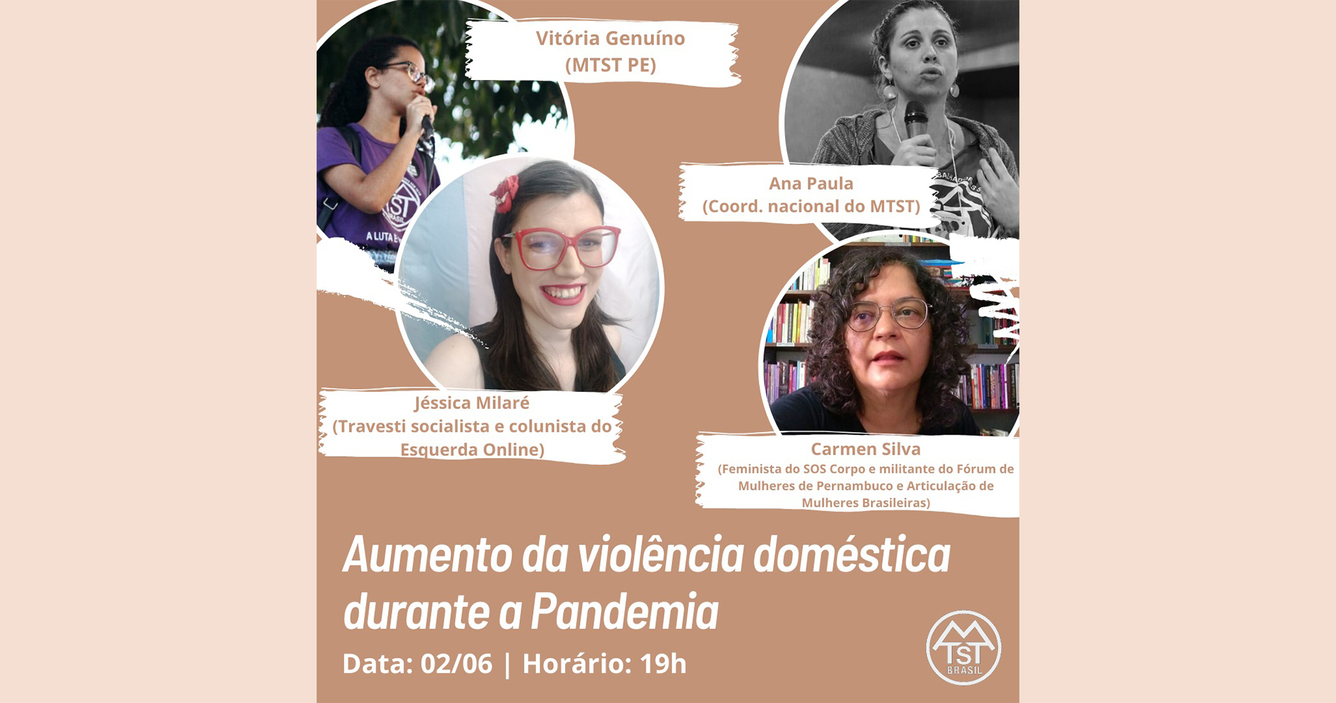 MTST/PE faz painel que discute o aumento da violência doméstica durante a pandemia