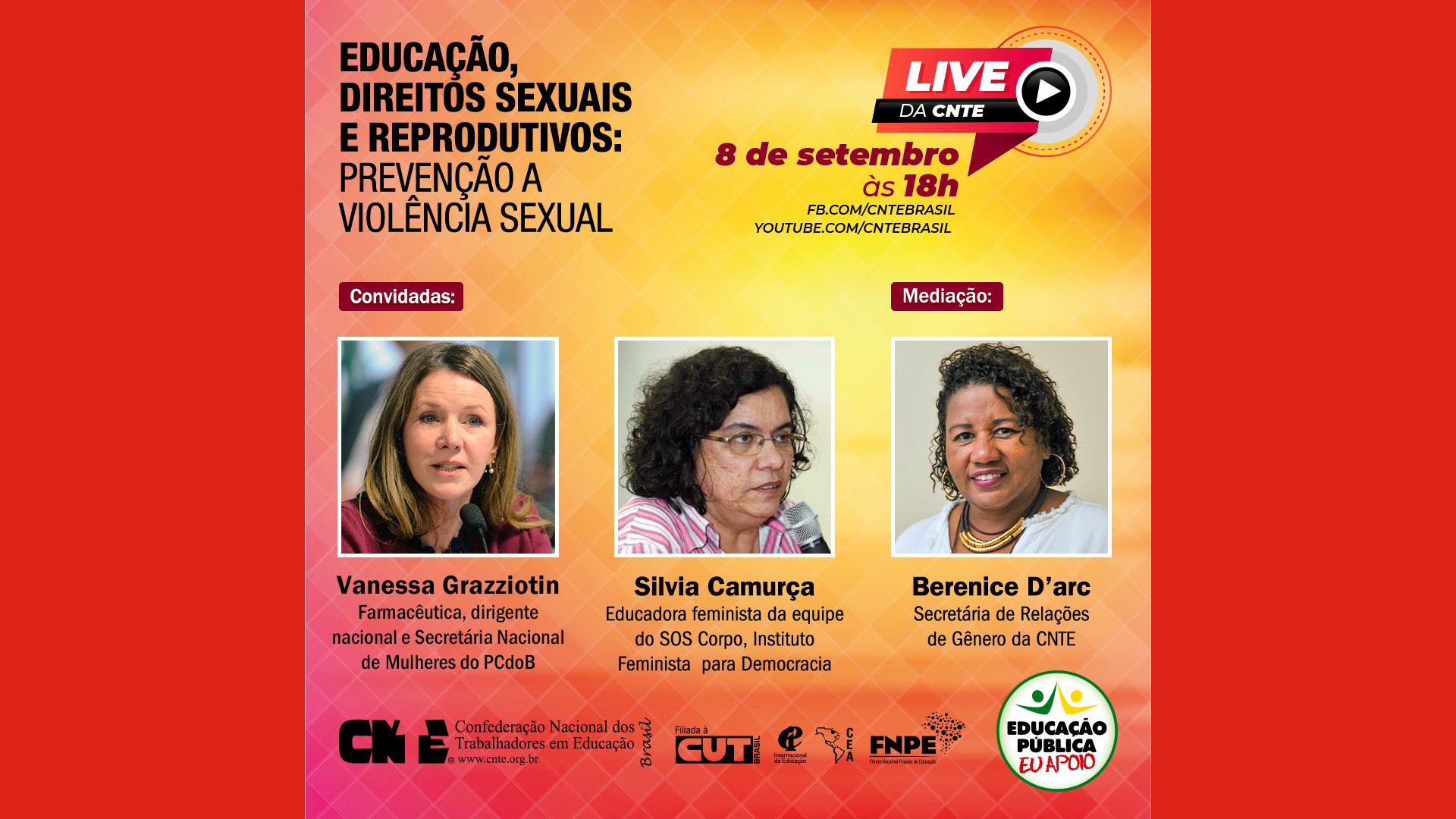 CNTE debate importância da educação e dos direitos sexuais e reprodutivos na prevenção da violência sexual